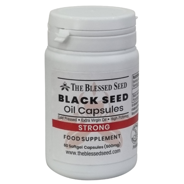 STRONG Black Seed Oil Capsules – 60 x 500mg (made with organic strong oil)