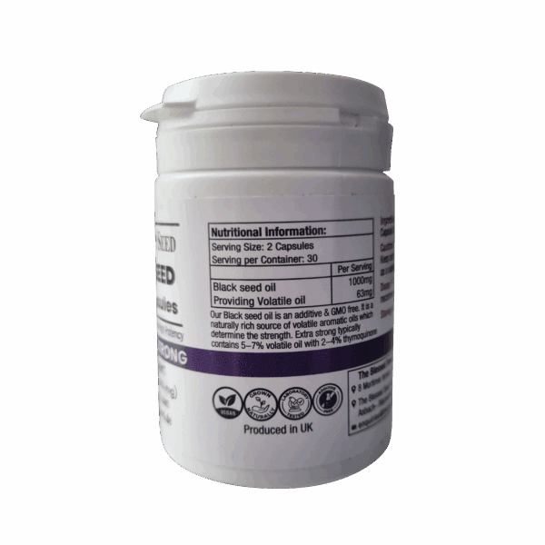 Vegan Extra Strong Black Seed Oil Capsules - 60 x 500mg - Image 2