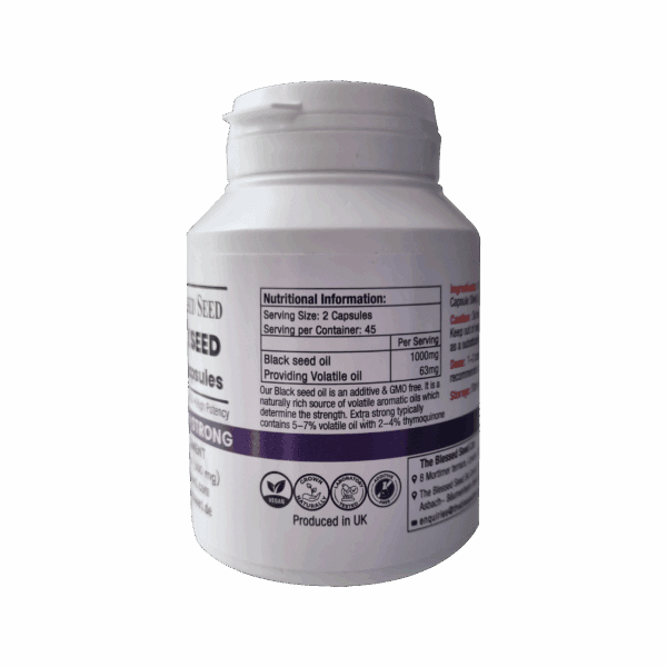 Vegan Extra Strong Black Seed Oil Capsules - 90 x 500mg - Image 3