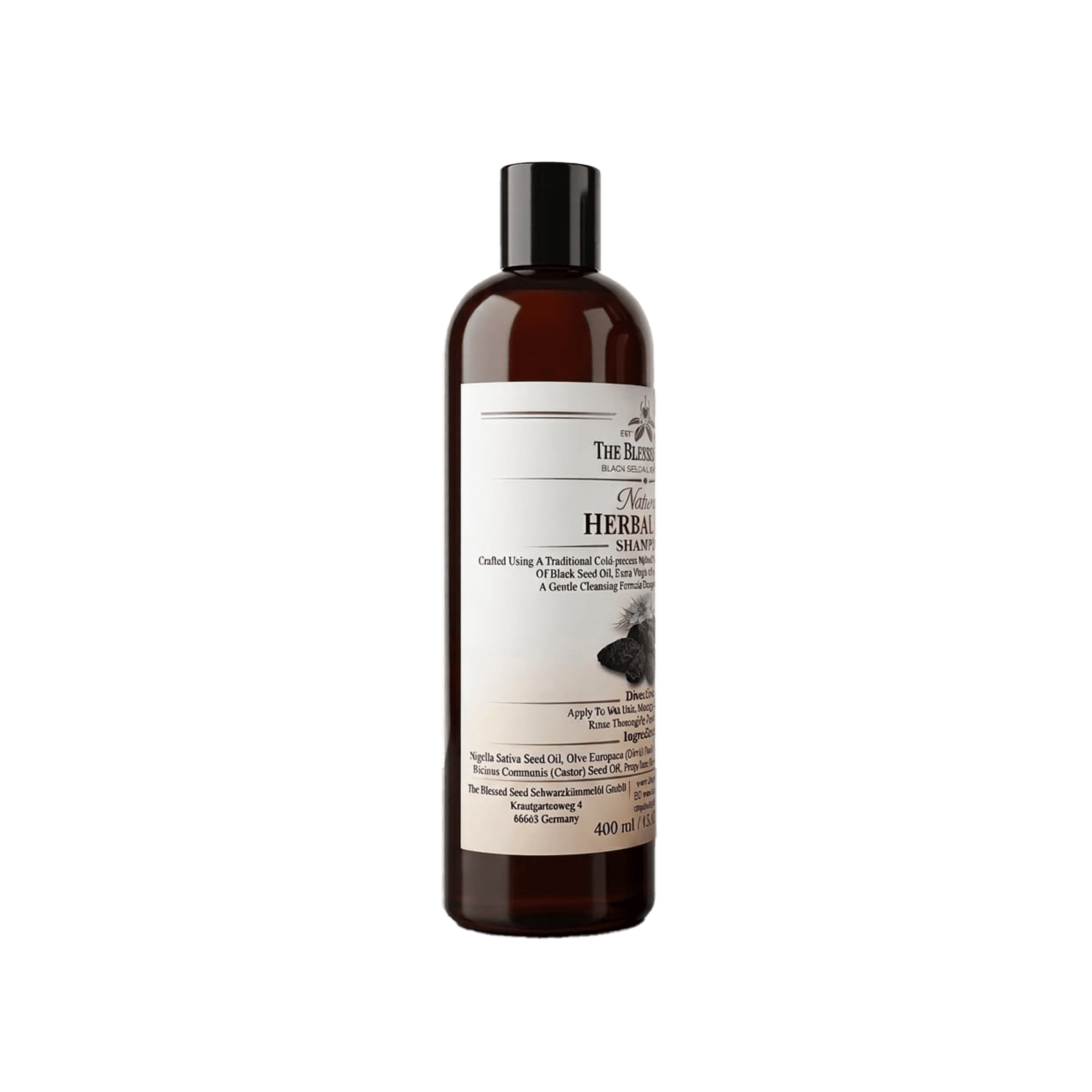Black Seed Natural Shampoo for Dandruff, Weak & Damaged Hair - 400ml - Image 2